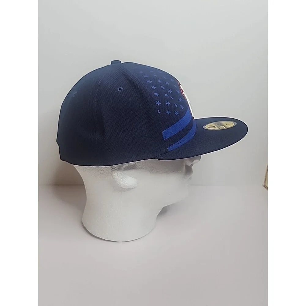 New York Yankees New Era 59Fifty Hat Cap USA Flag Blue Size 7 5/8